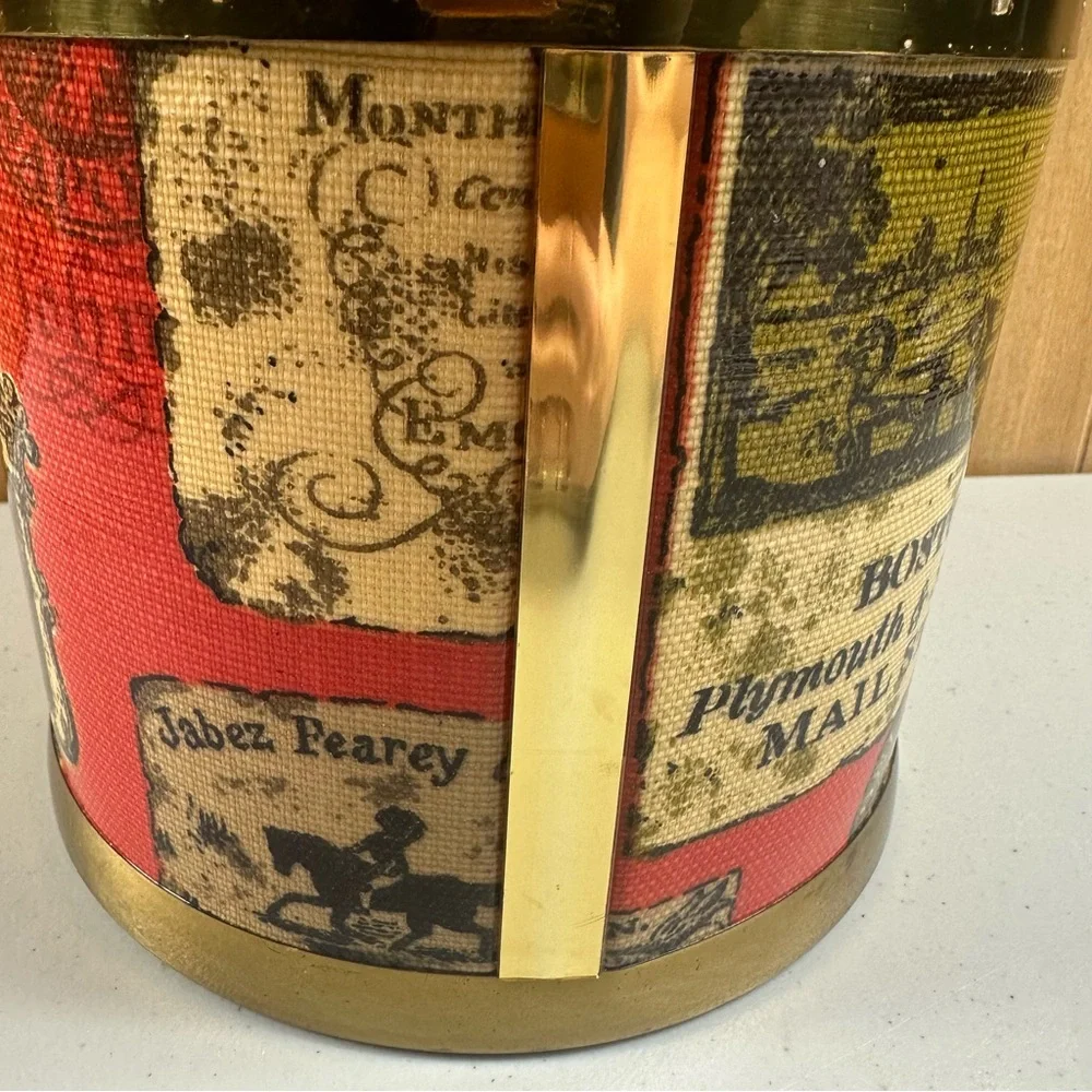 Vintage Ice Bucket Serv-Master Creations Advertising Mid Century Modern Red